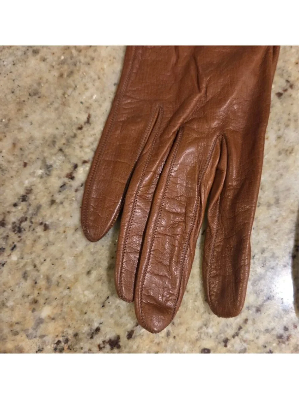 Vtg Womens Size S / 6.5 Brown Soft Kid Leather Silk Lined Formal Gloves France